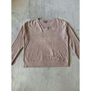 Barefoot‎ Dreams CozyChic Lite V-Neck Sweater Soft Knit Top Neutral Size S